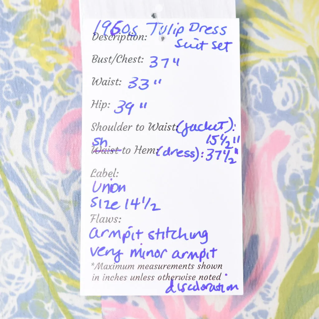 1960s Vintage Tulip Dress Suit
