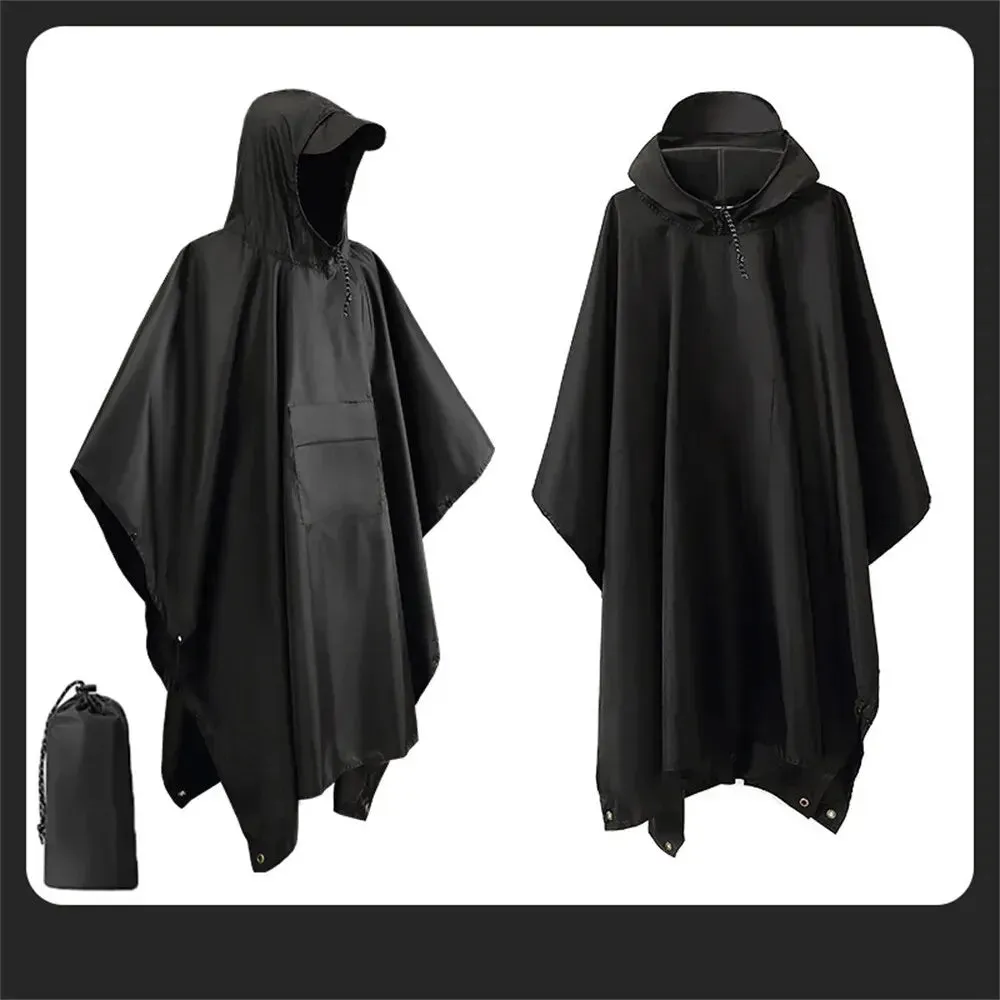 3 In 1 Outdoor Raincoat Hooded Sleeve Waterproof Rain Poncho Camping fishing