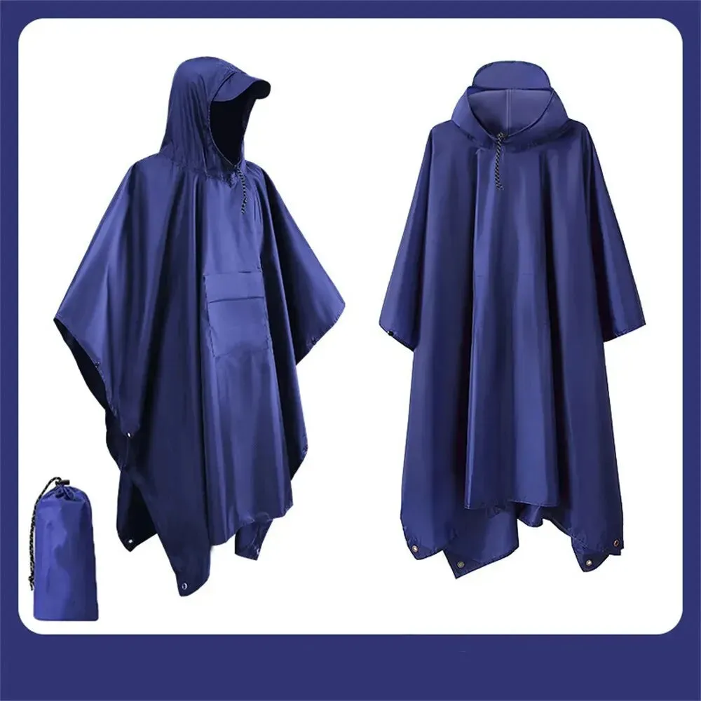 3 In 1 Outdoor Raincoat Hooded Sleeve Waterproof Rain Poncho Camping fishing