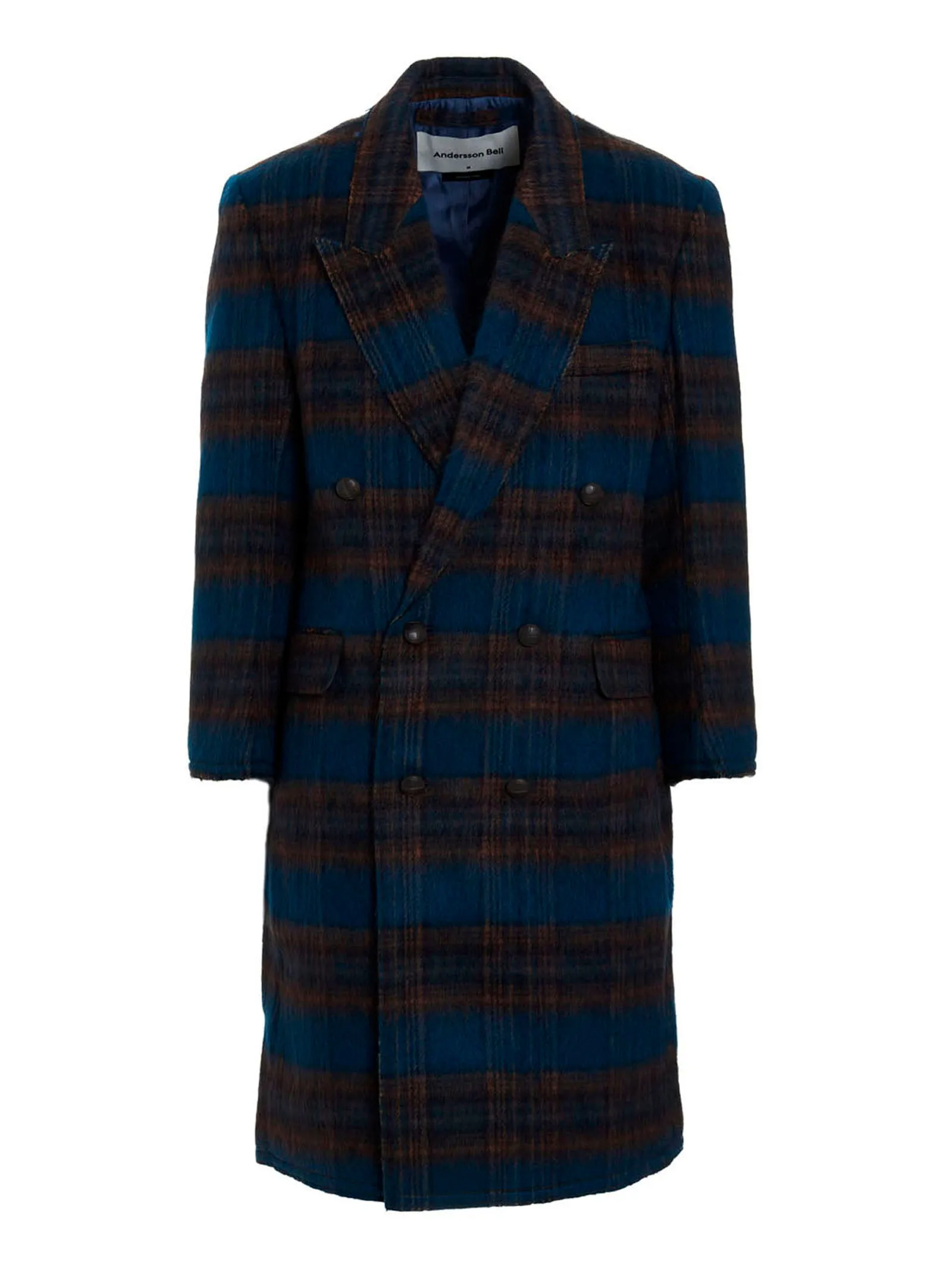 Andersson Bell Check Patterned Double-Breasted Coat
