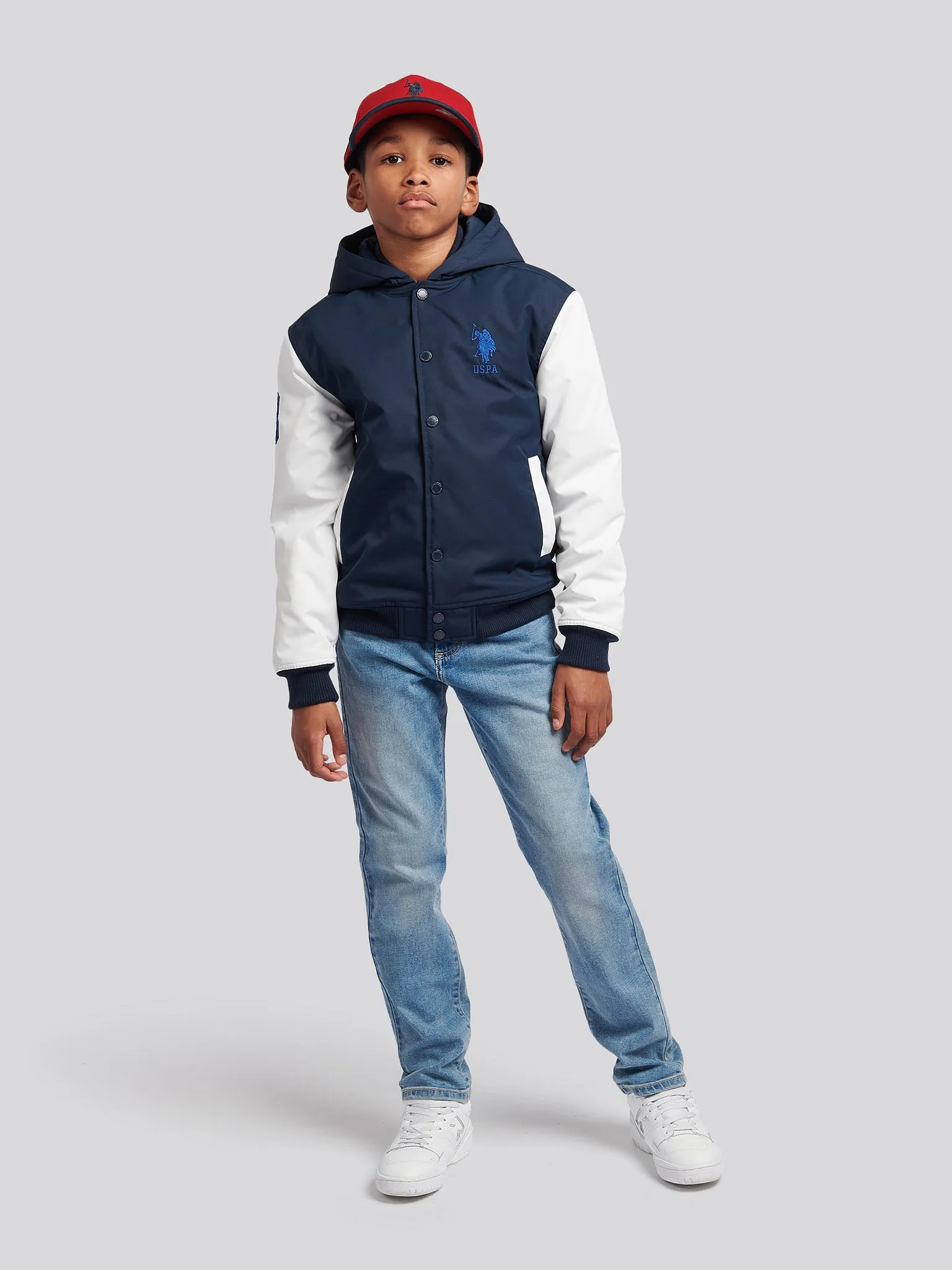 Boys Player 3 Bomber Jacket in Dark Sapphire Navy