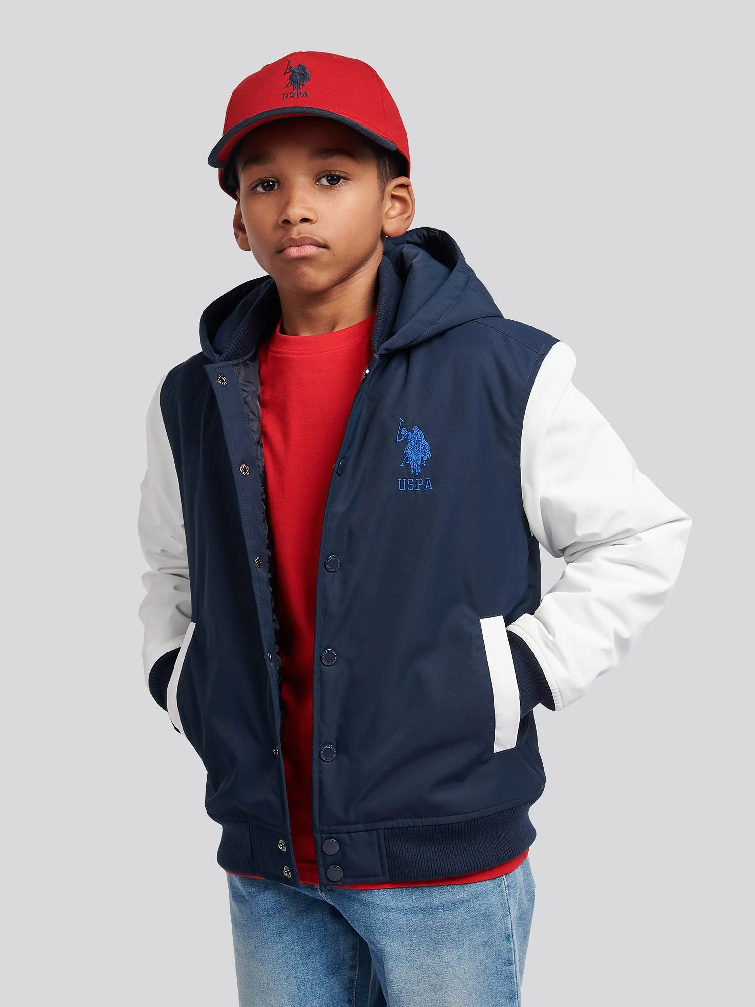 Boys Player 3 Bomber Jacket in Dark Sapphire Navy