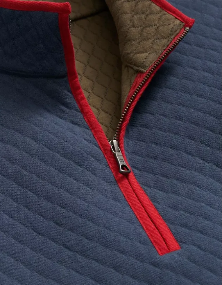 Brooks Brother Diamond-Quilted 1/2 Zip Navy