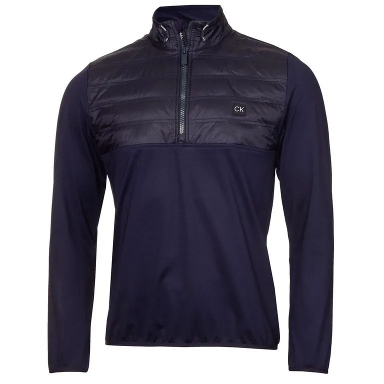 Calvin Klein Golf Rangewood 1/2 Zip Hybrid Pullover Top CKMS24890 Evening Blue