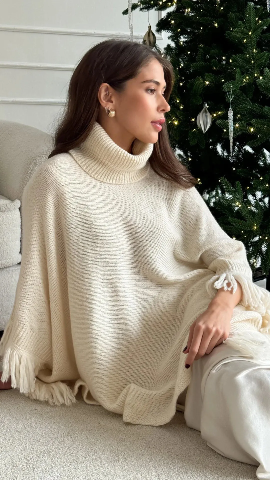 Charli Pearl Poncho in Cloud