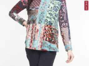 Contemporary V neck LS T-shirt Rustic