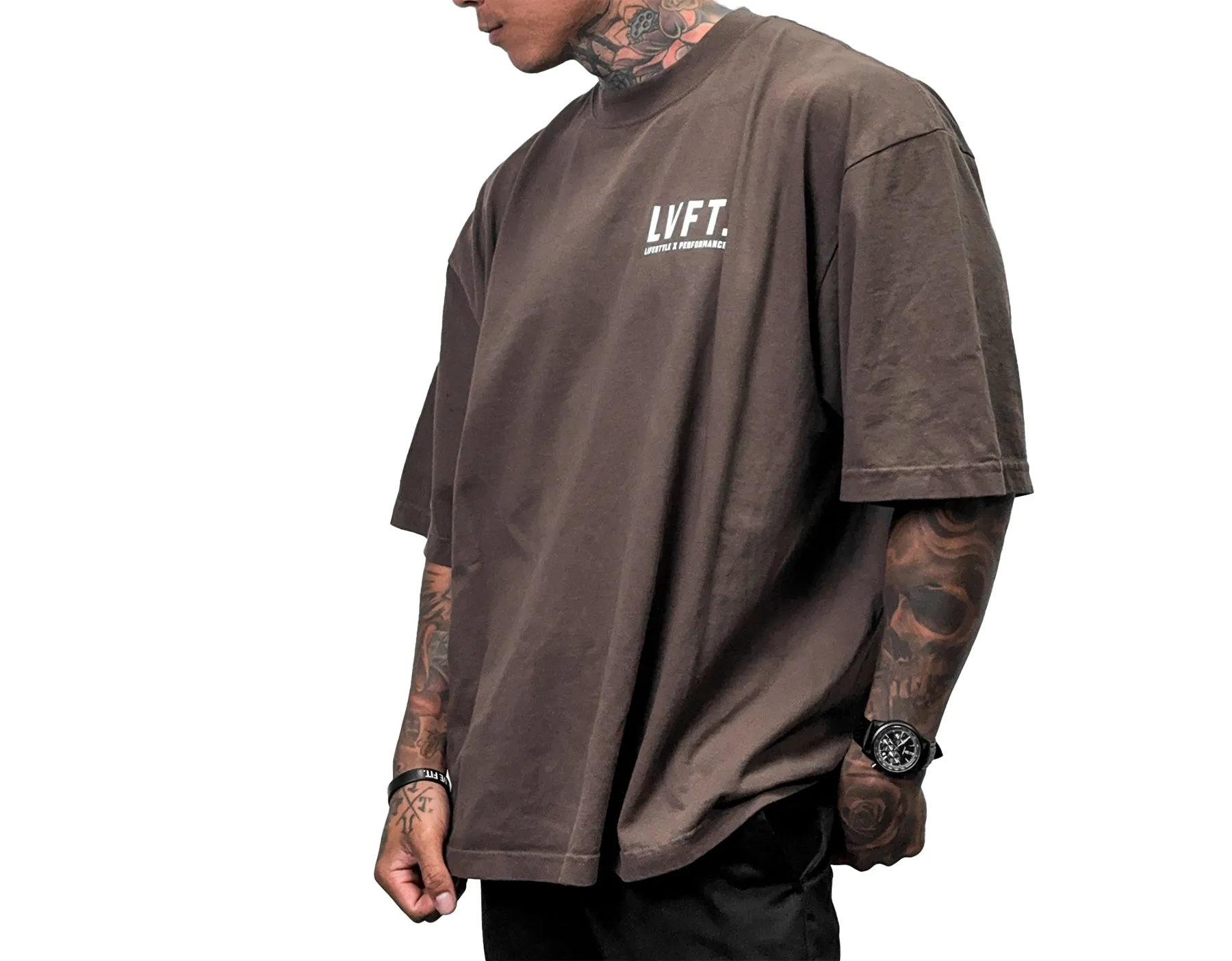 Doodles Oversized Pump Tee - Brown