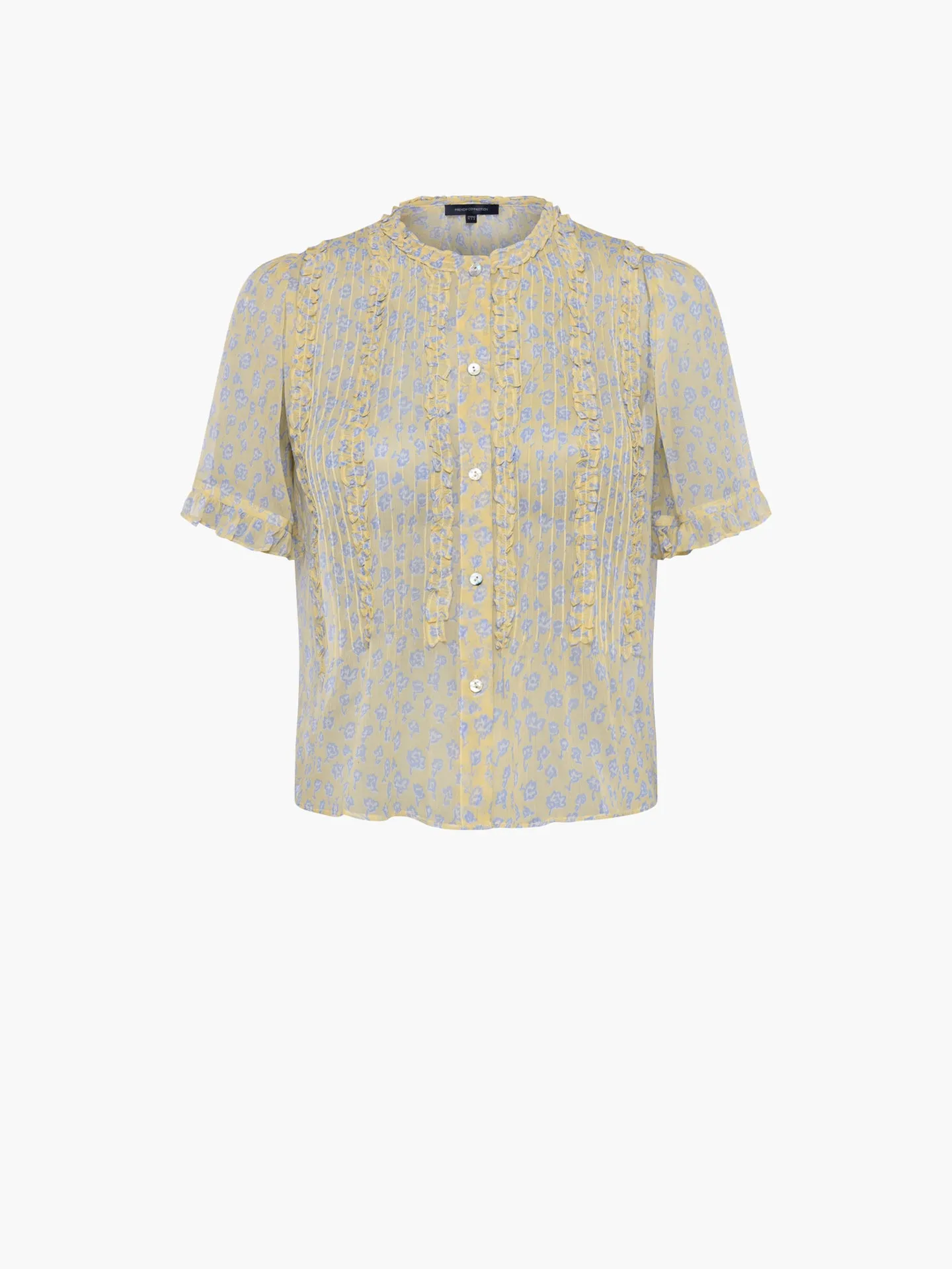 Doria Crinkle Ruffle Front Top