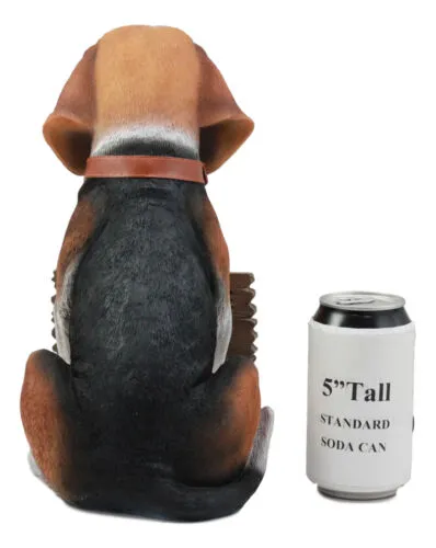 Ebros Lifelike Realistic Beagle Dog Welcome Greeter Statue 12" Tall Hound Dog Breed Collectible Decor Figurine with Jingle Collar Greeting Signs