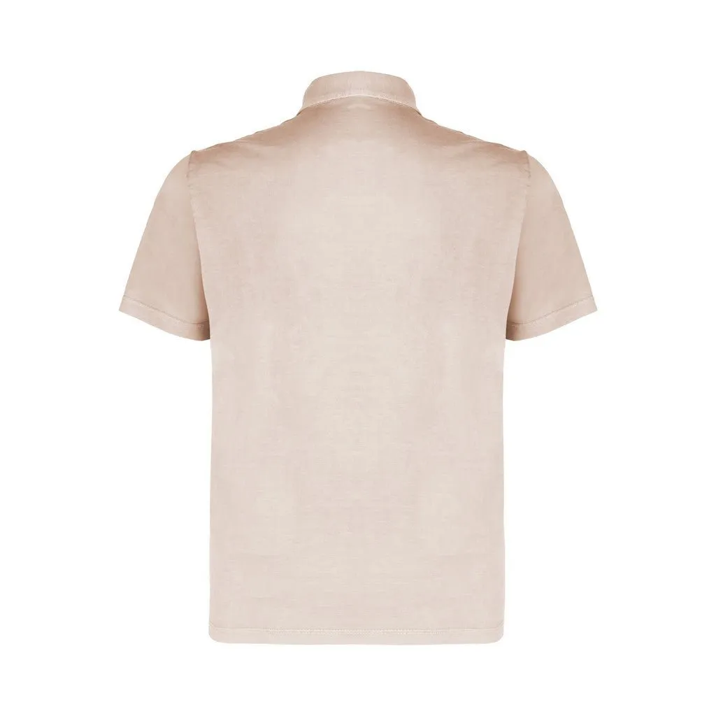 FERRANTE Cotton Short Sleeve Polo BEIGE