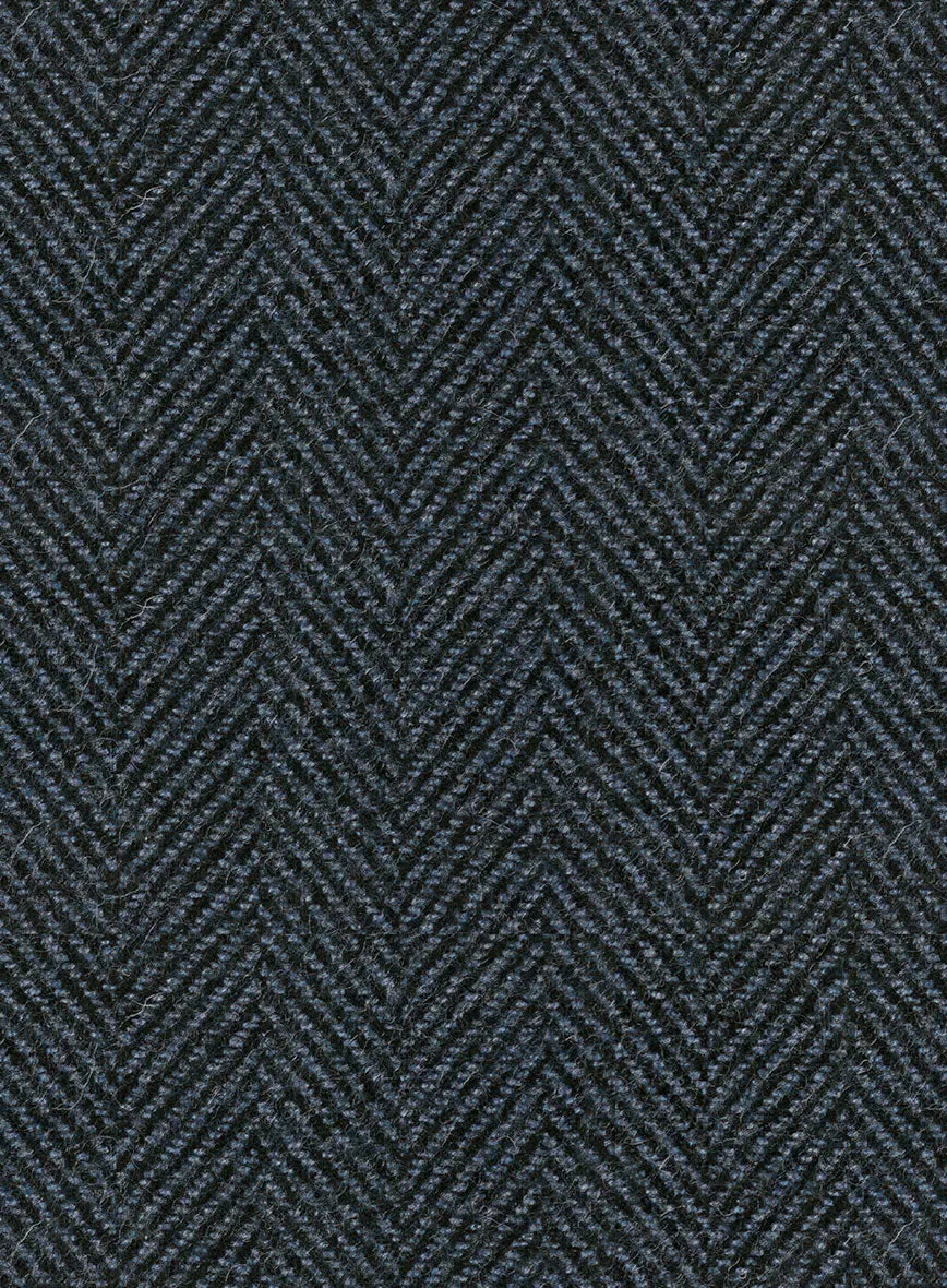 Italian Highlander Blue Herringbone Tweed Hunting Vest
