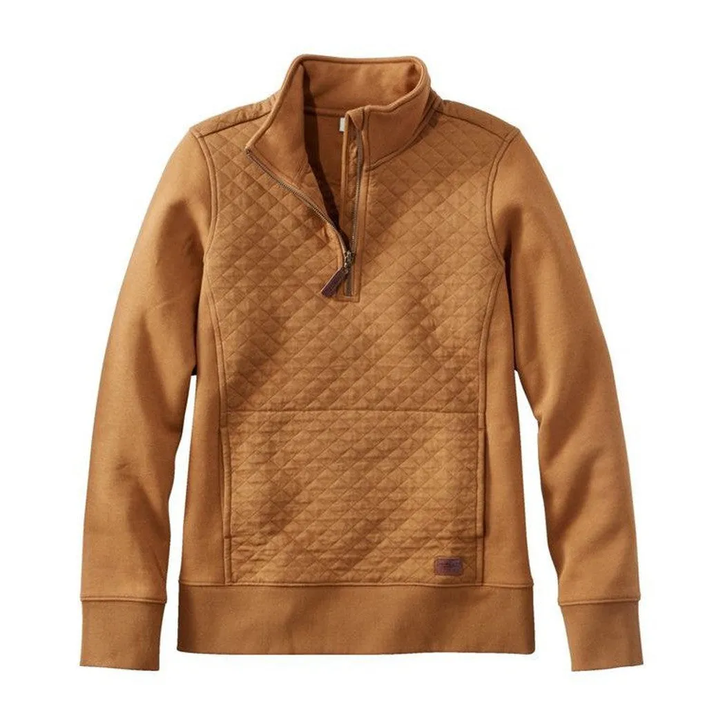 L.L.Bean Women's Regular Quilted Sweatshirt 1/4 Zip Pullover Long Sleeve