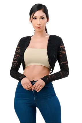 Long Sleeve Evening Lace Bolero