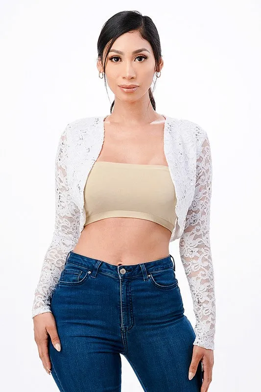 Long Sleeve Evening Lace Bolero