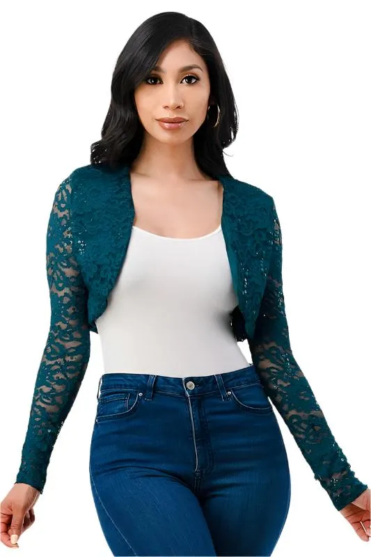 Long Sleeve Evening Lace Bolero