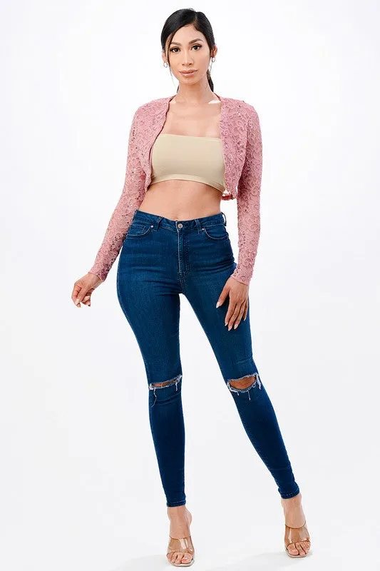 Long Sleeve Evening Lace Bolero