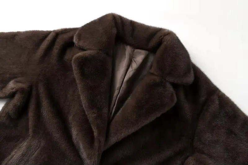 Mandi Faux Mink Fur Maxi Coat