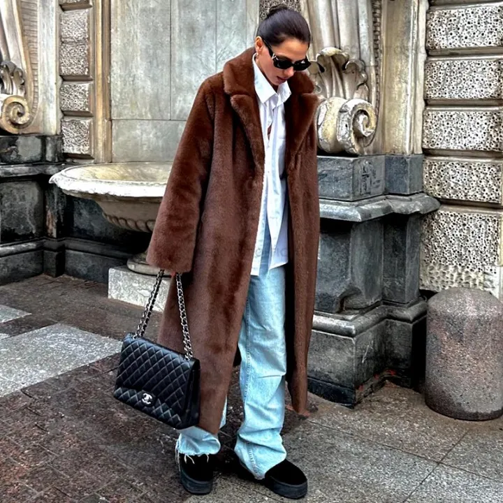 Mandi Faux Mink Fur Maxi Coat