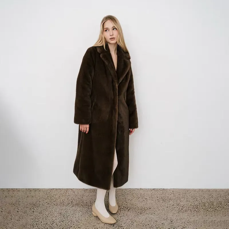 Mandi Faux Mink Fur Maxi Coat
