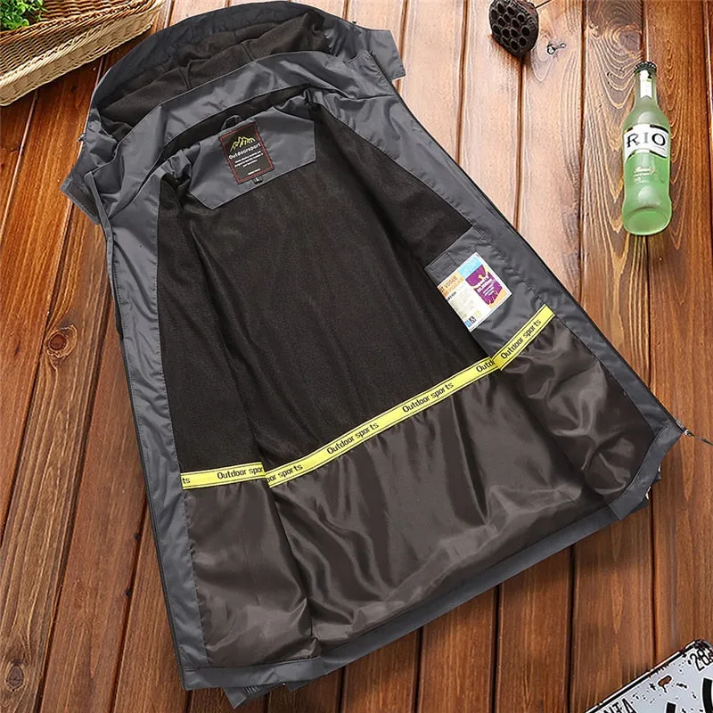 Men's Casual Hooded Waterproof Windbreaker Bomber Tourist Tactical Jacket
