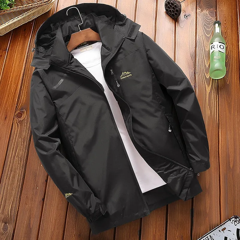 Men's Casual Hooded Waterproof Windbreaker Bomber Tourist Tactical Jacket
