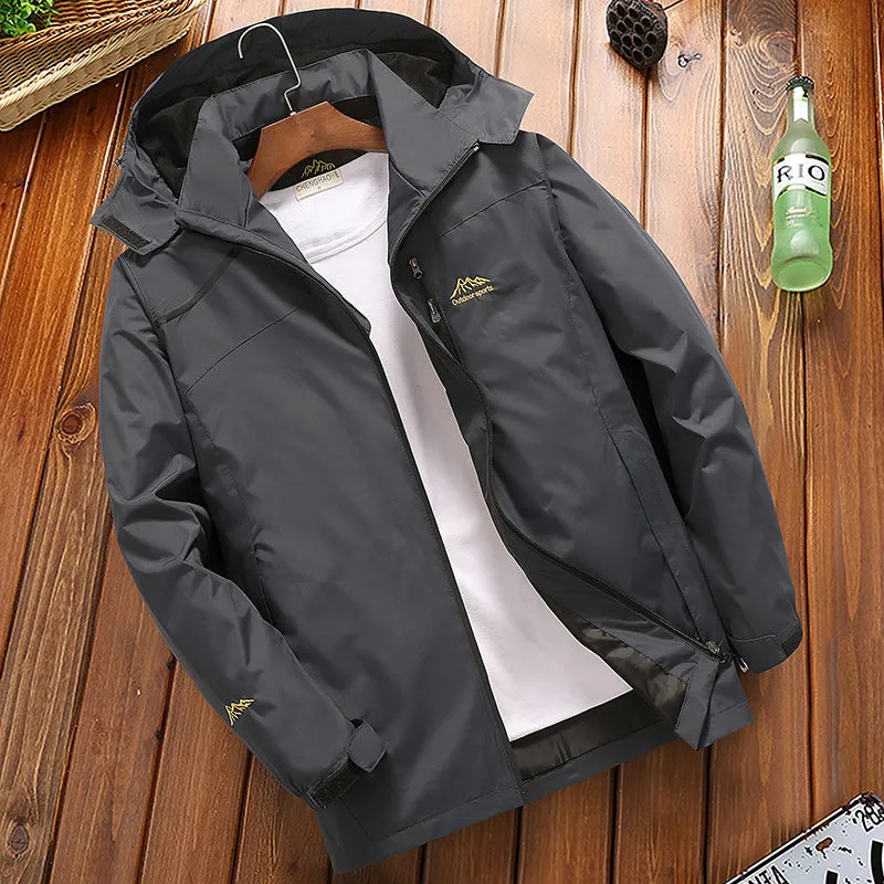 Men's Casual Hooded Waterproof Windbreaker Bomber Tourist Tactical Jacket