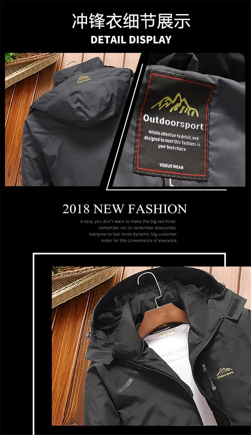 Men's Casual Hooded Waterproof Windbreaker Bomber Tourist Tactical Jacket