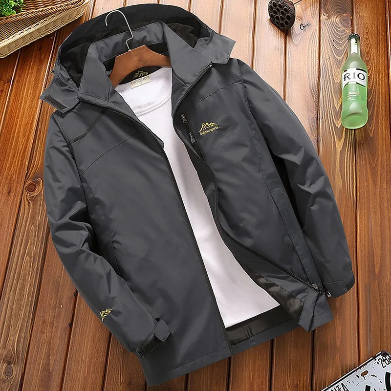 Men's Casual Hooded Waterproof Windbreaker Bomber Tourist Tactical Jacket
