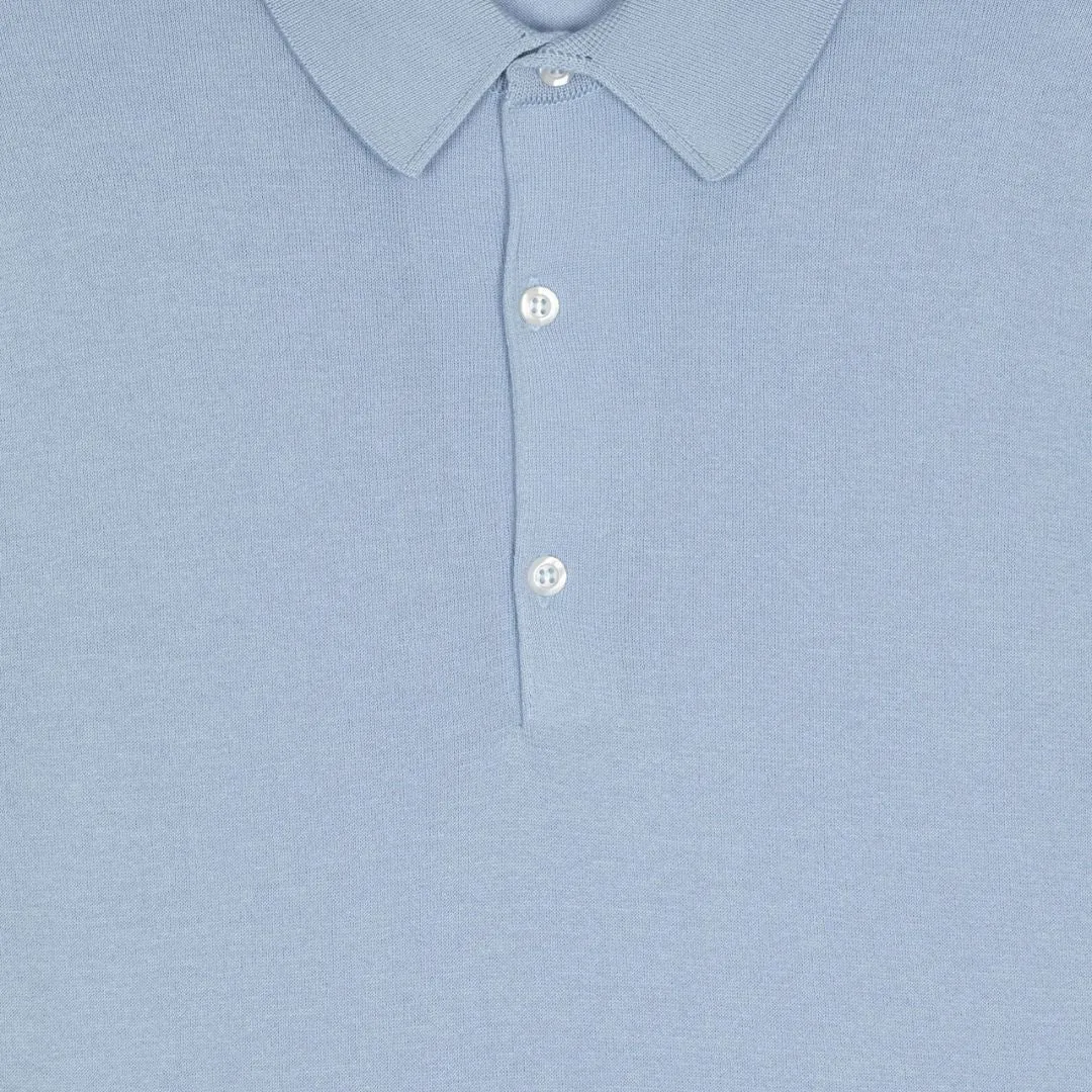 Mirage Blue Mycroft Sea Island Cotton Polo Shirt