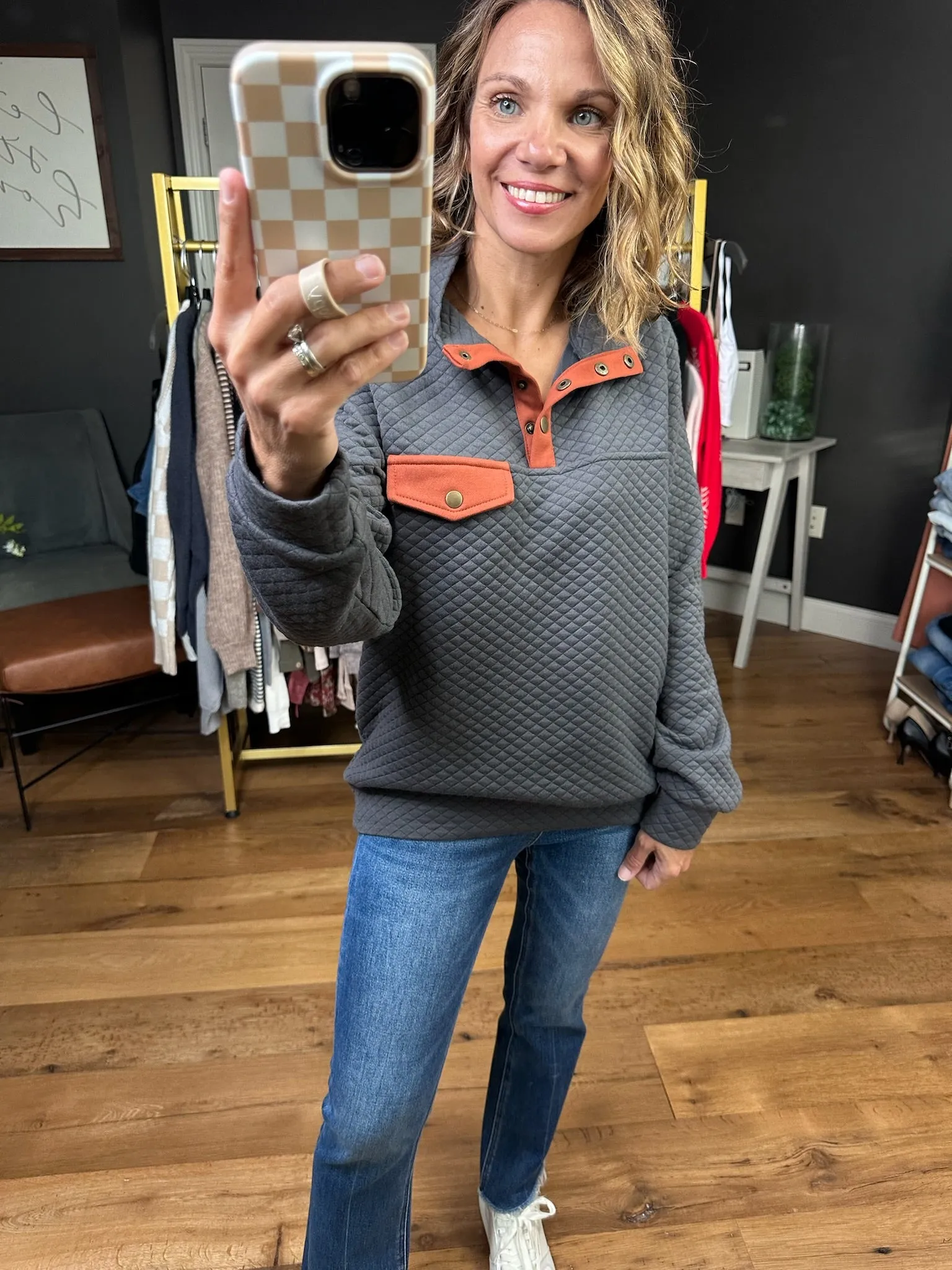 On The Move Quilted Henley Pullover - Multiple Options