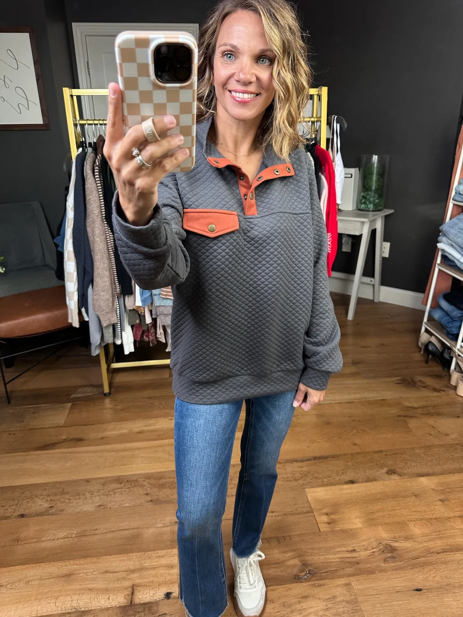 On The Move Quilted Henley Pullover - Multiple Options