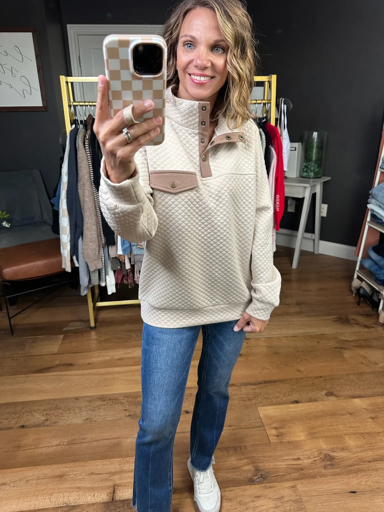 On The Move Quilted Henley Pullover - Multiple Options