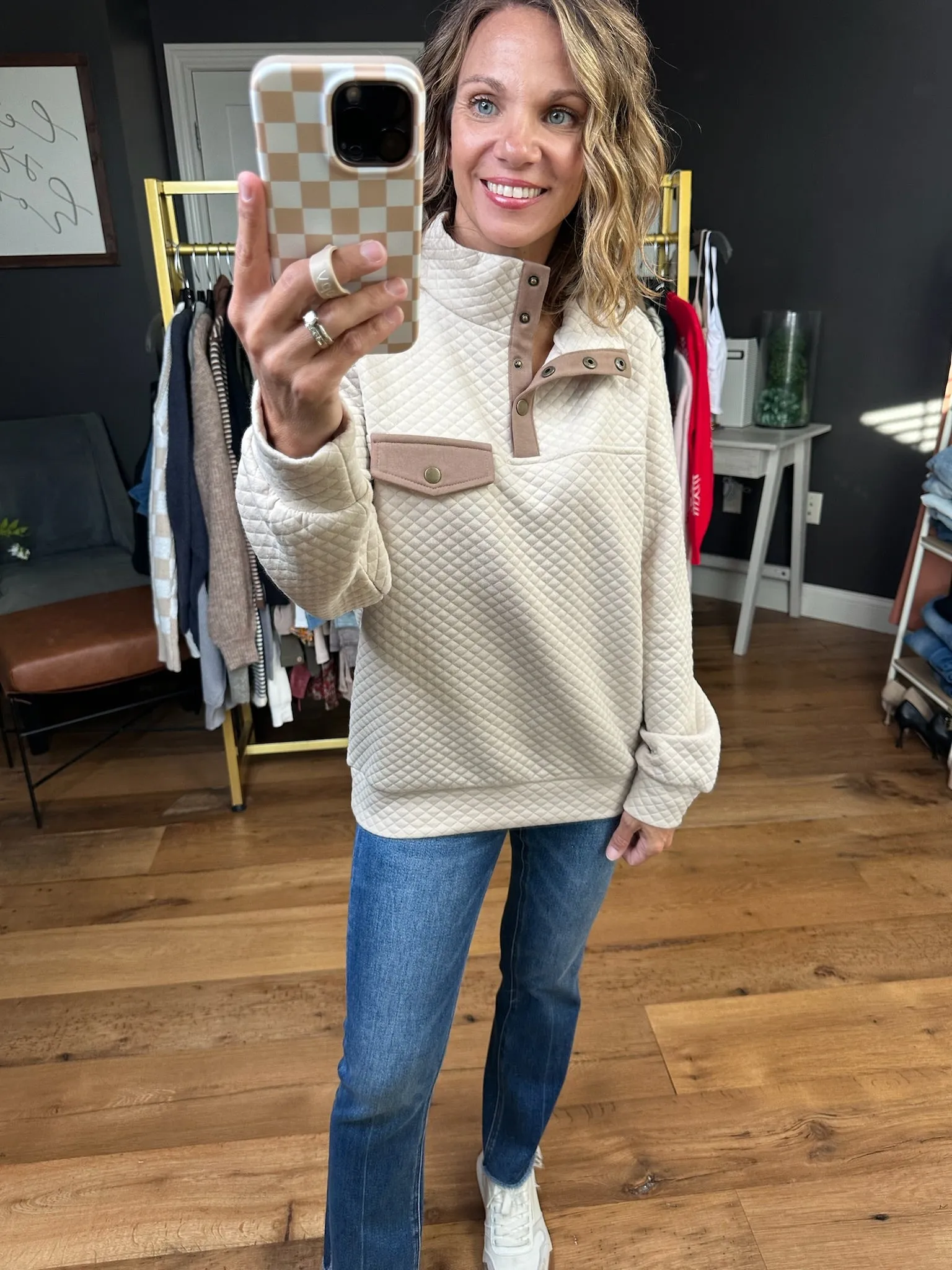 On The Move Quilted Henley Pullover - Multiple Options
