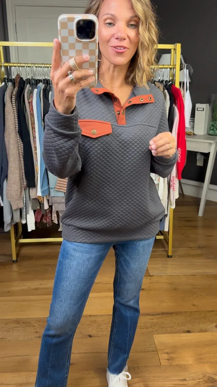On The Move Quilted Henley Pullover - Multiple Options