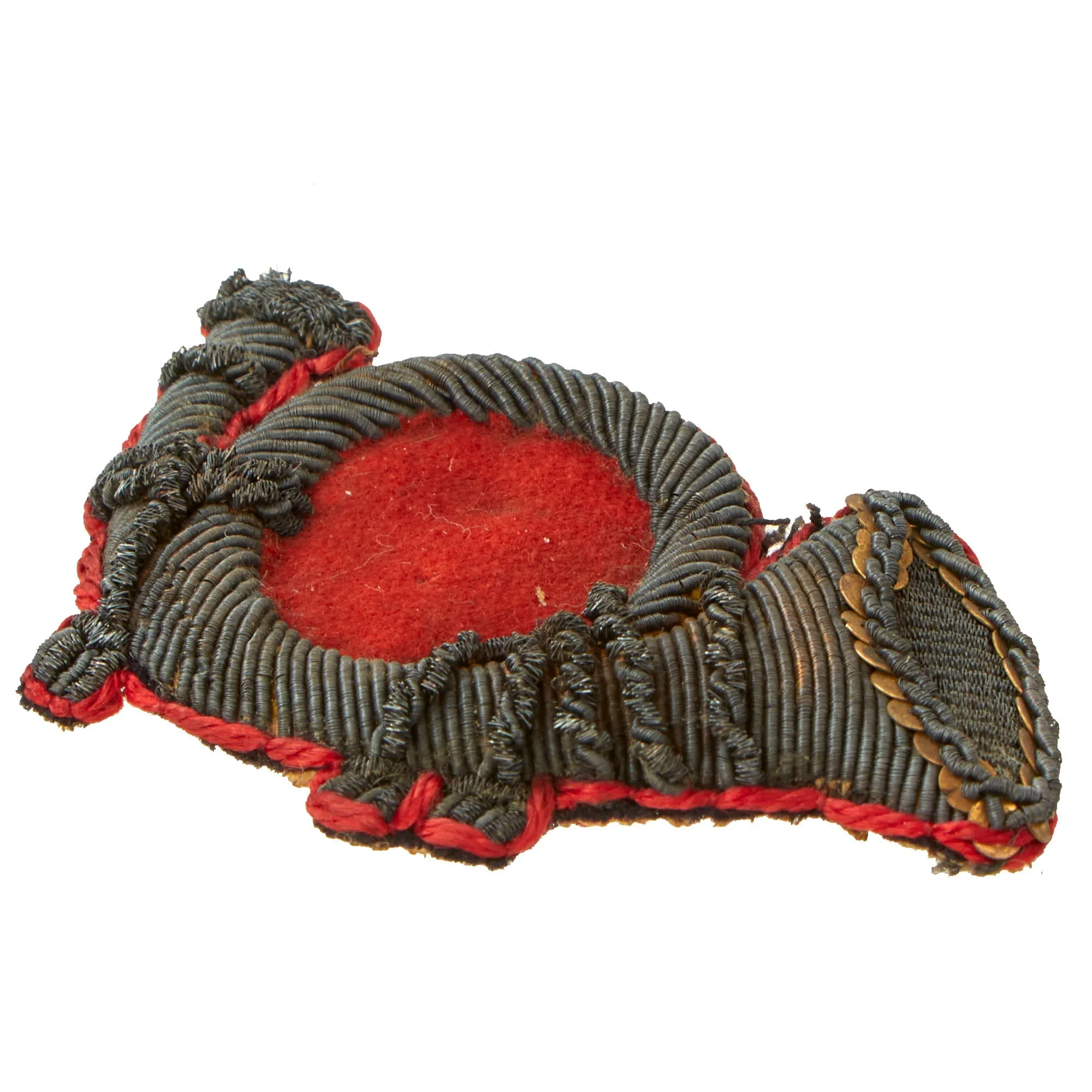 Original U.S. Civil War Pattern 1859 United States Marine Corps Officers Cap Insignia Badge Made from Bullion - USMC