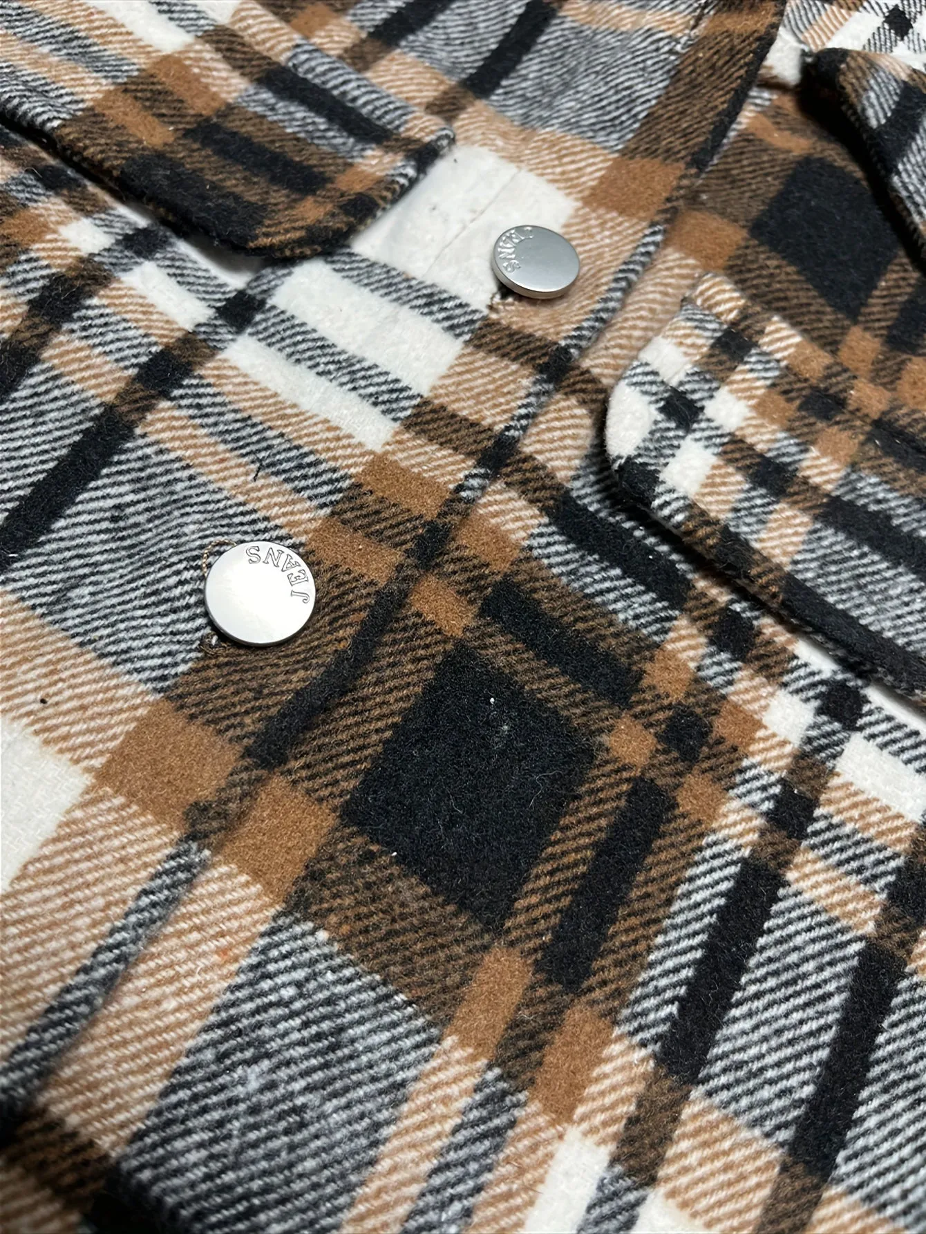 Plaid Print Cropped Jacket ER8547