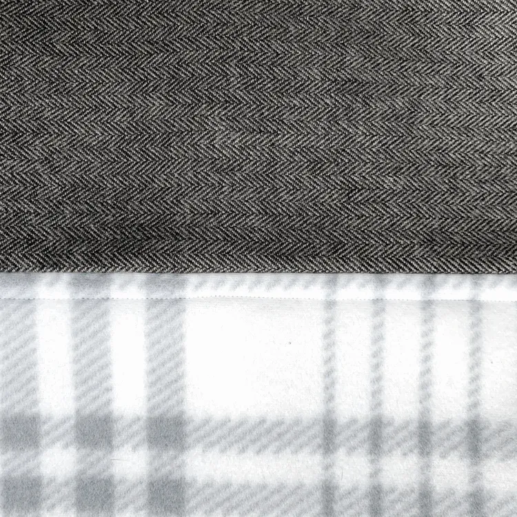 Poindexter Herringbone Shirting Tweed & Plaid Fleece Winter Dog Coat