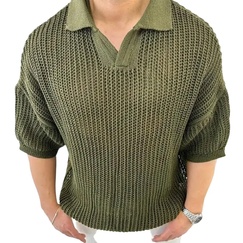 Pologize™ Casual Hollow Knitted Solid Color Sweatshirt