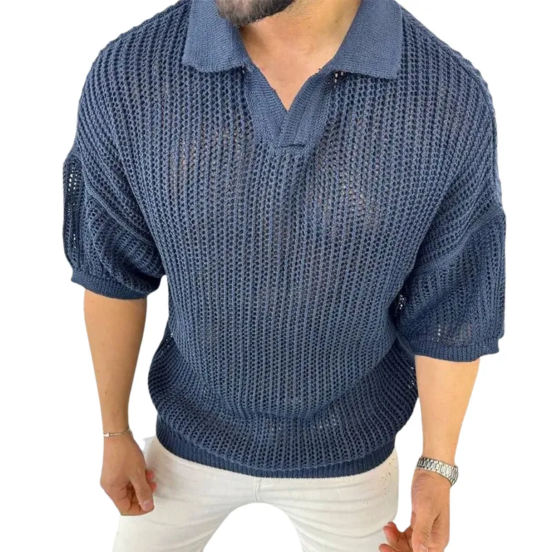 Pologize™ Casual Hollow Knitted Solid Color Sweatshirt