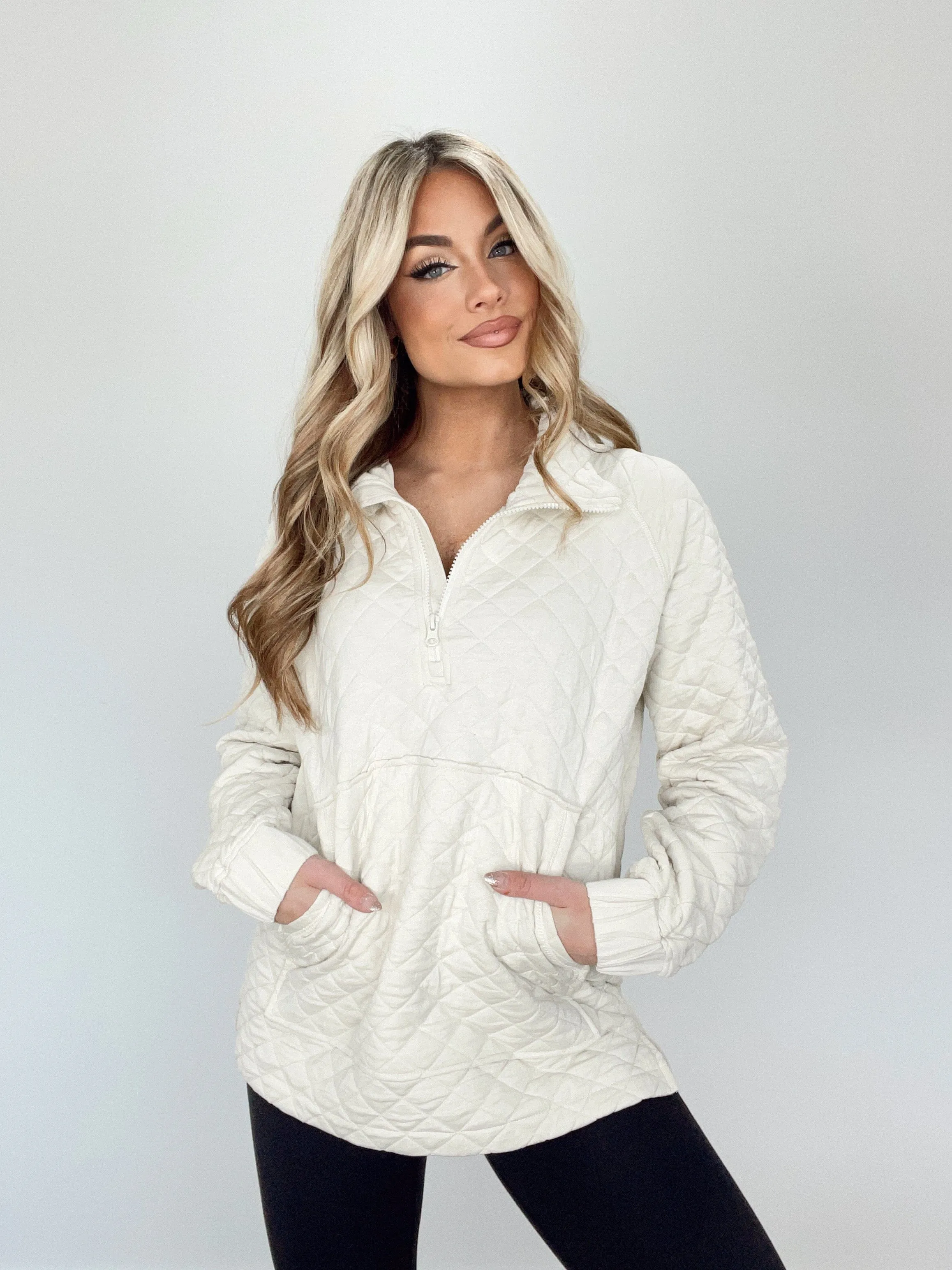 Quilted Jersey Pullover
