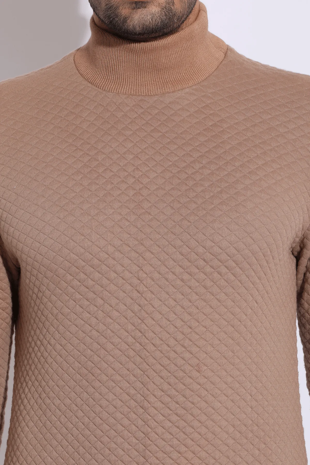 Quilted Polo Neck Kurta