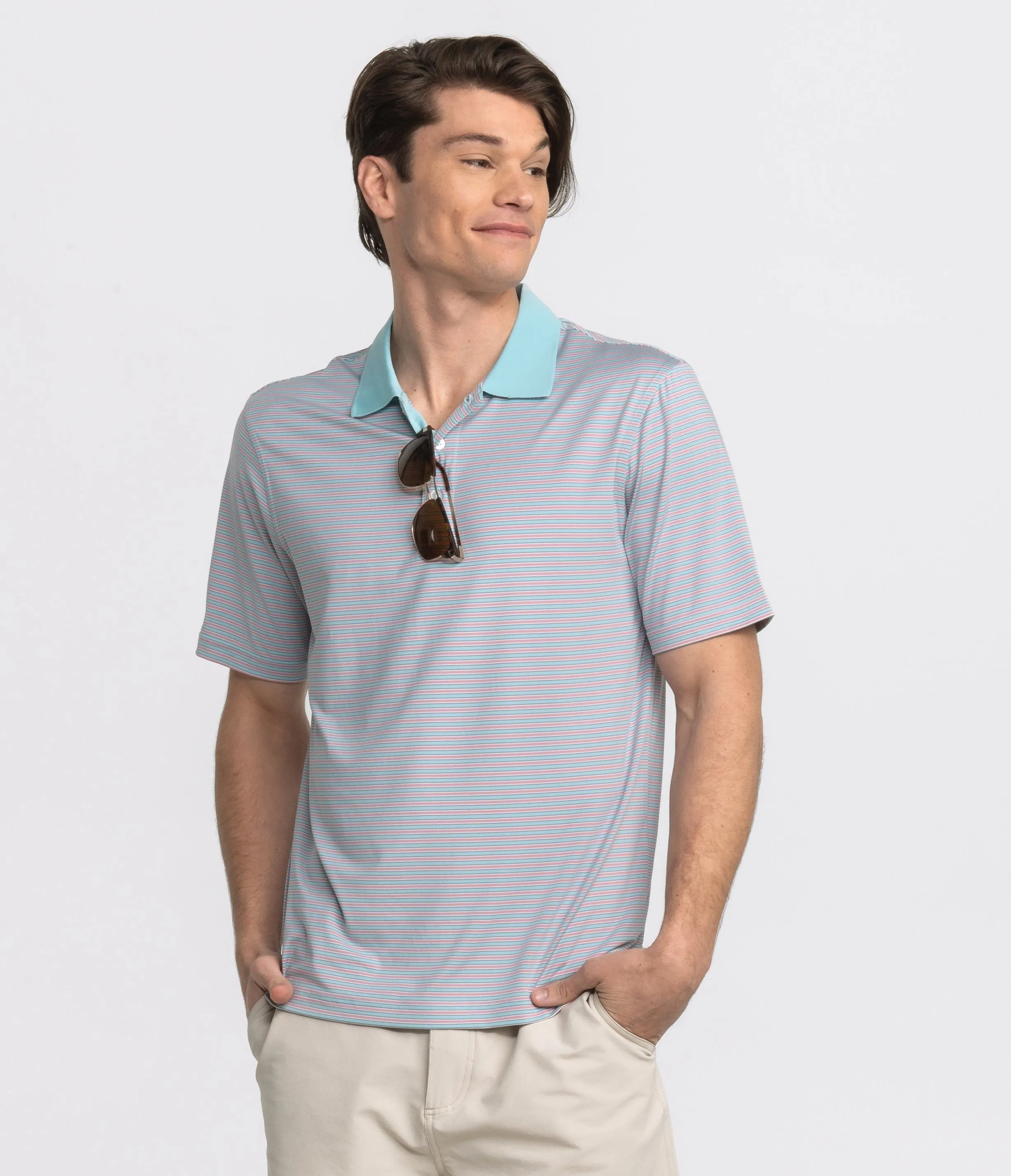 Starboard Stripe Polo - Tropical Paradise