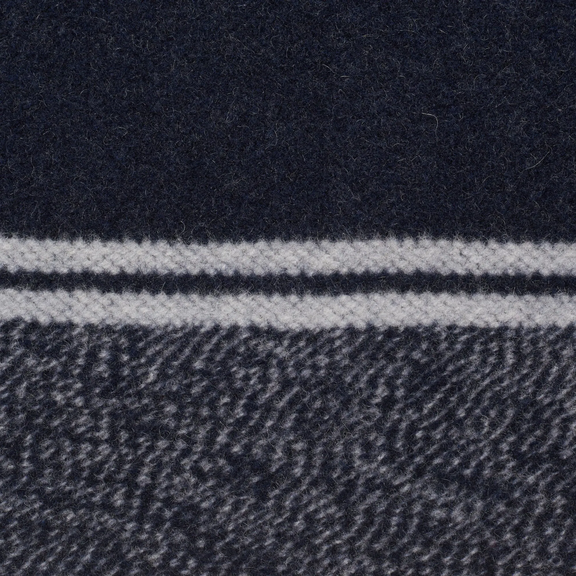 STONE ISLAND PANNO JACQUARD Navy Blue Wool Pea Coat NEW Logo Patch