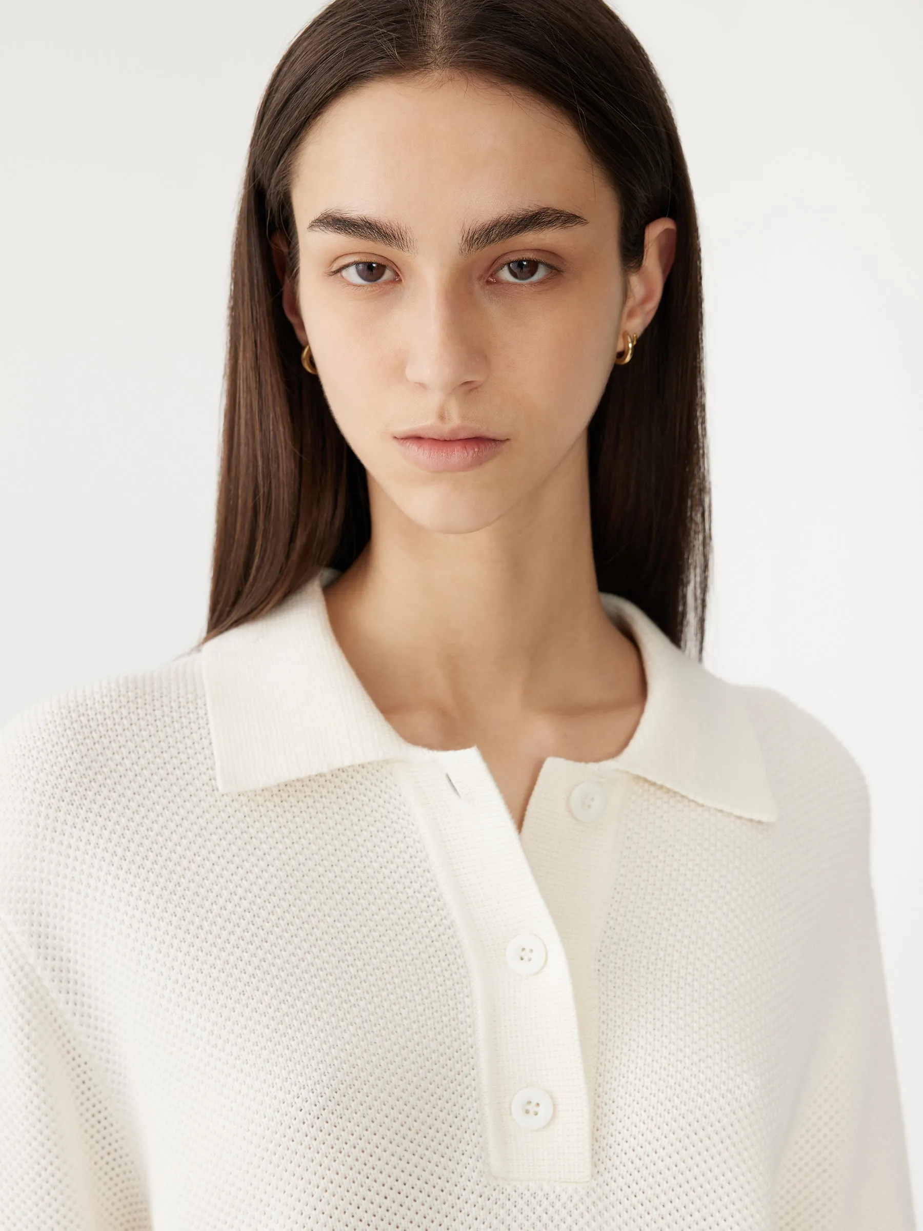 textured cotton pique polo