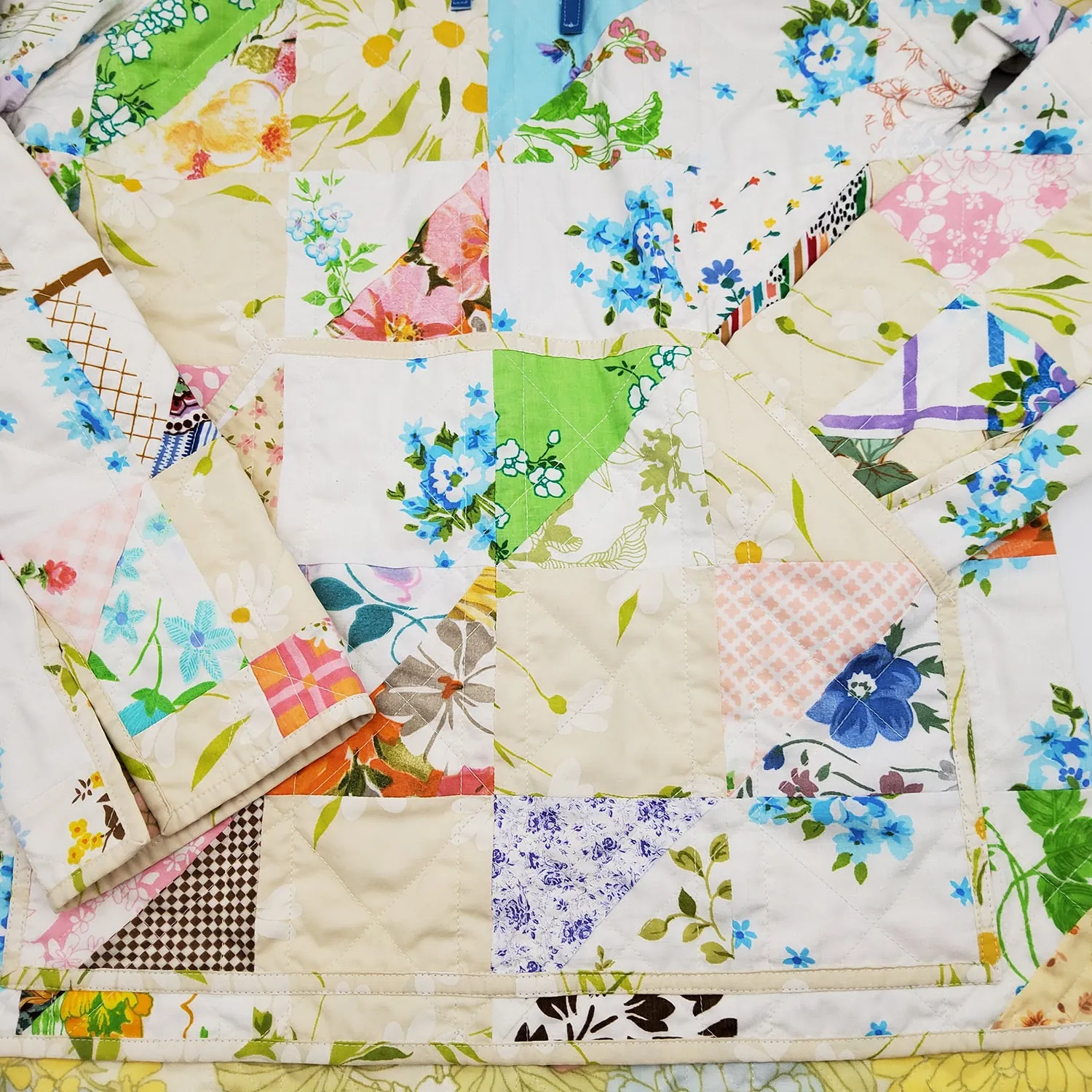 Vintage Flower Quilted Pullover