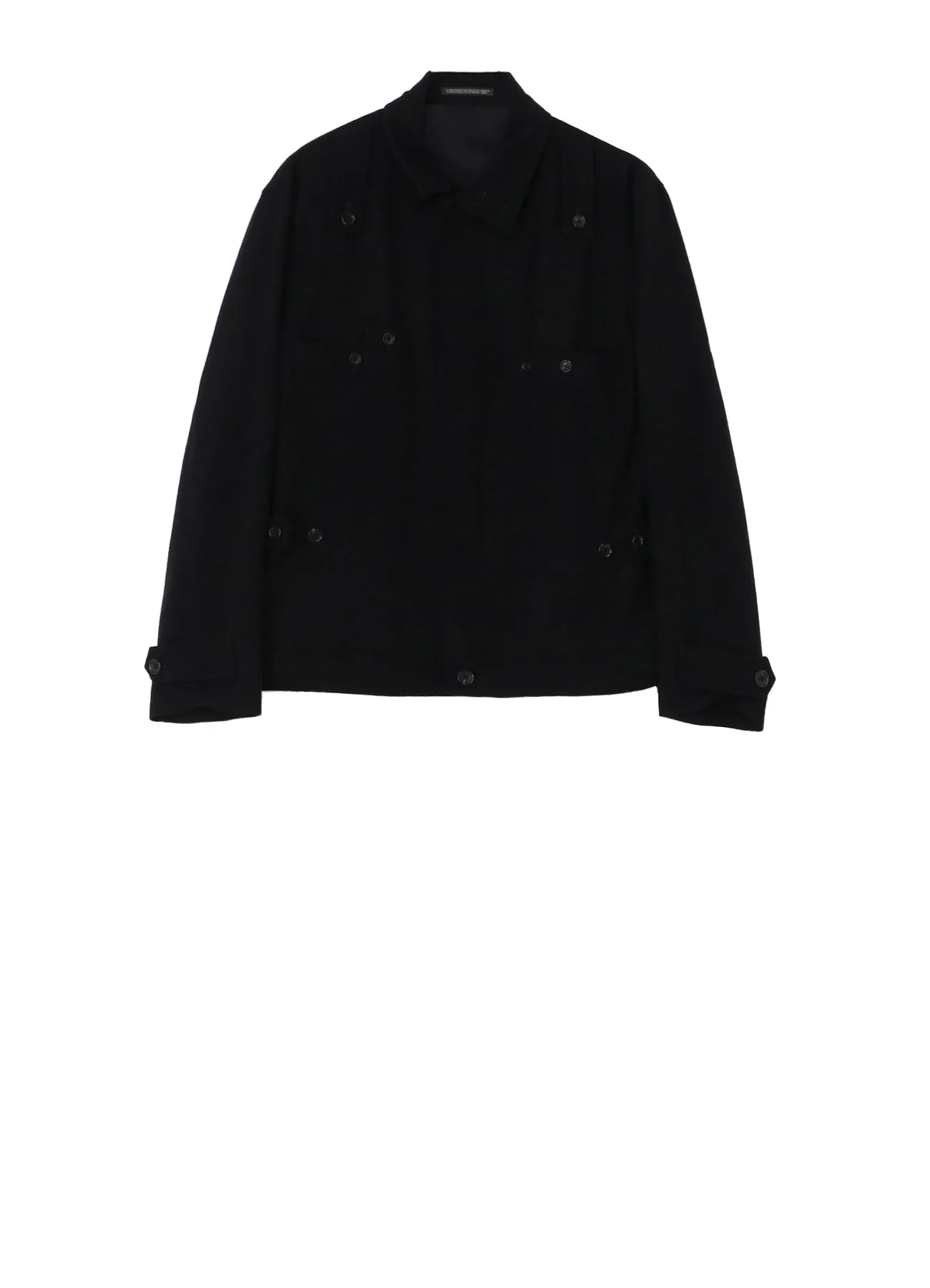 WOOL FLANNEL DETACHABLE ZIPPER COAT